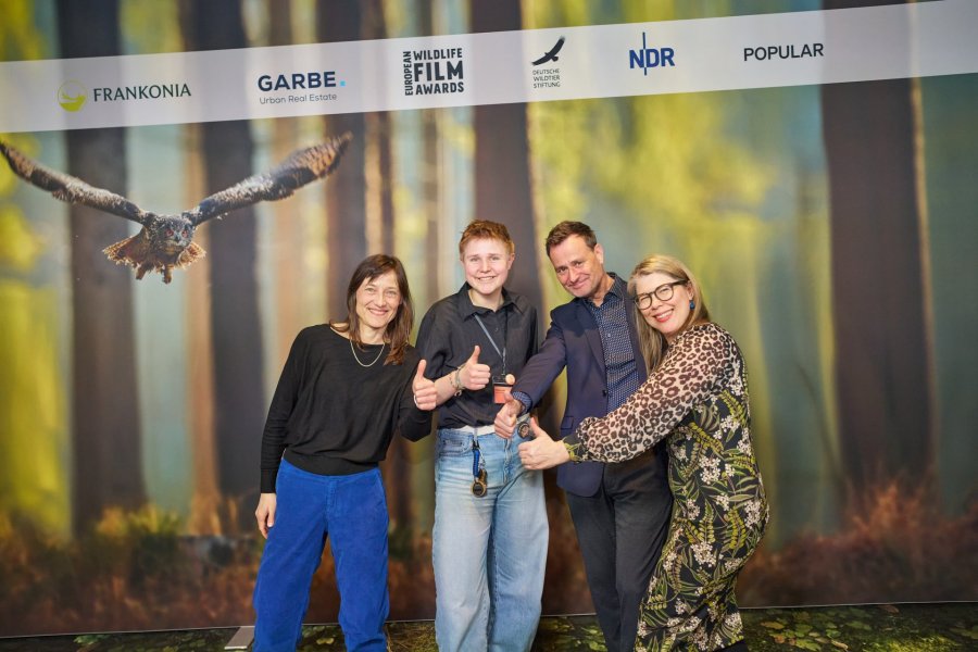 Das gut gelaunte EWFA-Orga-Team (v. l. n. r.):  Sylvi Hoschke, Annika Lieder, Ivo Bozic, Bettina Vajen