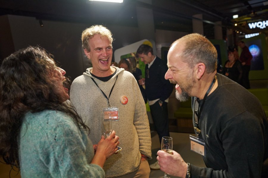 Vorfreude auf die Preisverleihung (v. l. n. r.):  Melanie Haft (Producer), Christian Baumeister (Director), Jan Haft (Director)